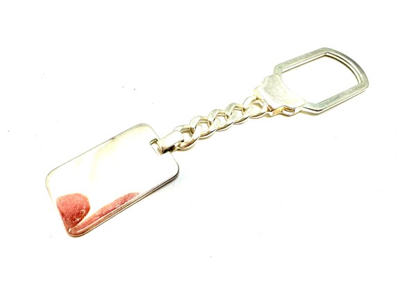 Vintage Sterling Silver Keychain Rectangular Engr… - image 7