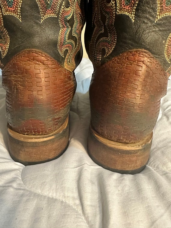 Boulet Cowboy girl Leather Boots Size 8C Women 10… - image 7