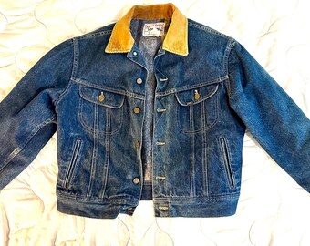 Vtg 70s 80s Lee Storm Rider Denim Jacket M/L Blanket Lined
