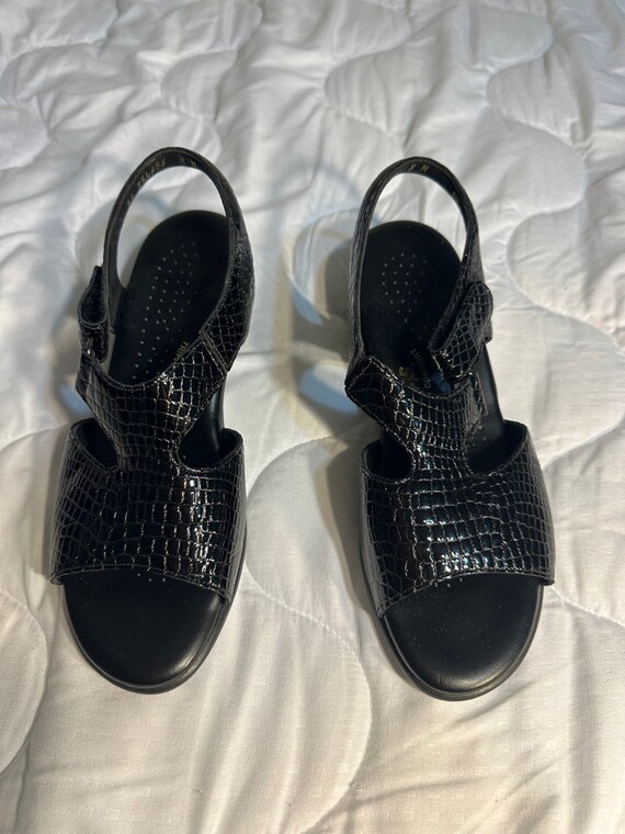 SAS Suntimer Women’s 8M Black Croc Print Leather S