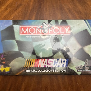 Vintage 1997 NASCAR Monopoly Board Game - Factory Sealed Official Collector’s Edition - Parker Brothers - Retro Racing Memorabilia - 8 Pewte