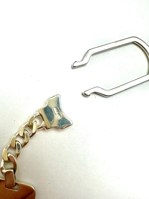 Vintage Sterling Silver Keychain Rectangular Engr… - image 6