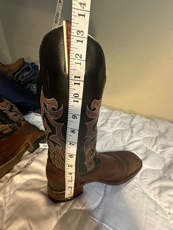 Boulet Cowboy girl Leather Boots Size 8C Women 10… - image 4