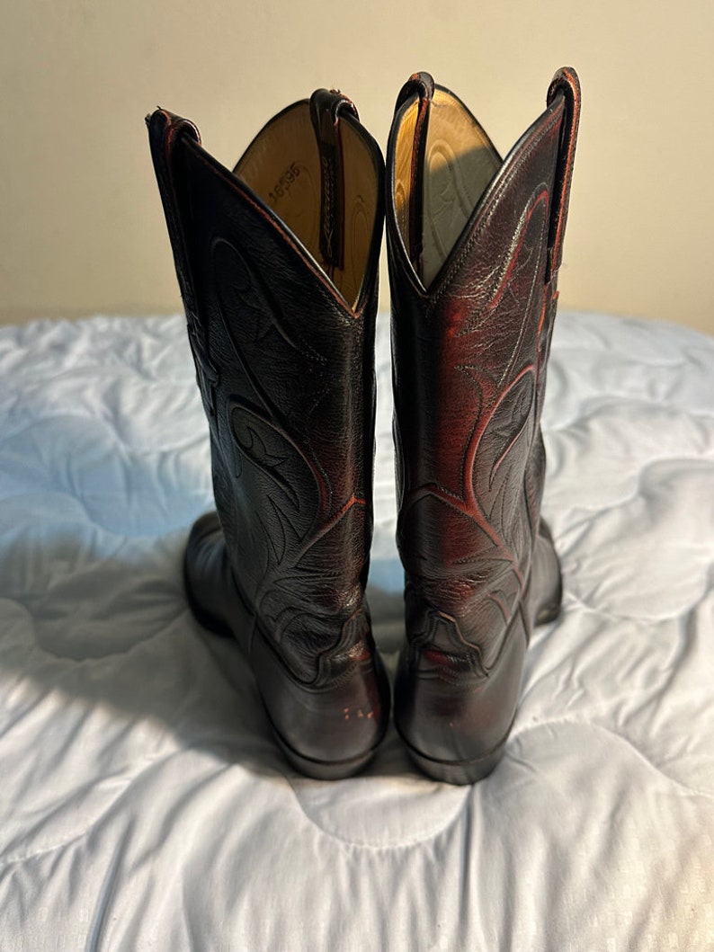 Lucchese Cowgirl Boots Cherry Color Leather Size 7.5B - Etsy