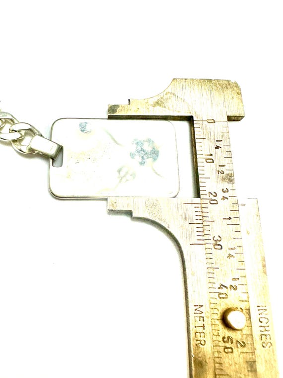 Vintage Sterling Silver Keychain Rectangular Engr… - image 3