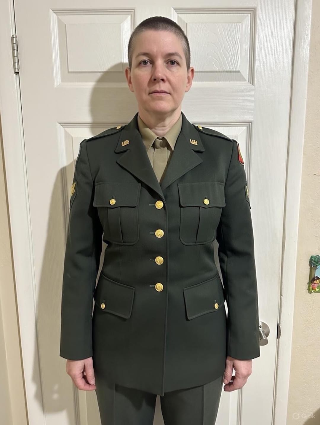 Vintage 1950s US Army Women's Dress Green Jacket Korean War Era Warrant Officer Berlin Command Patch Military Uniform Vintage 1950s US Army Women's Dress Green Jacket Korean War Era Warrant Officer Berlin Command Patch Military Uniform