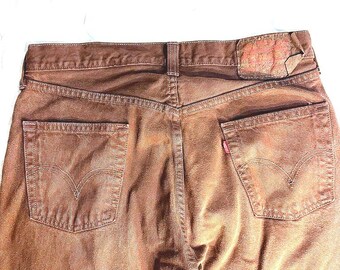 1990's Levi's 501 Brown Twill Pants Jeans W33 L34 - Etsy