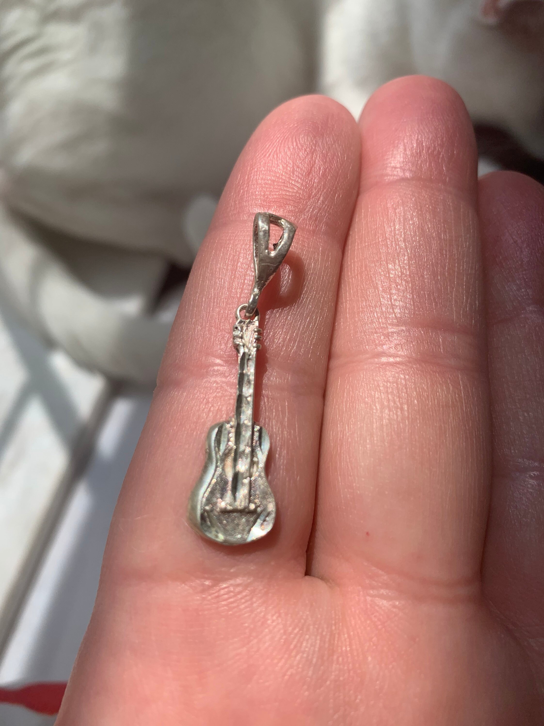 Guitar Charm Bracelet Sterling Silver Stamped .925 Etsy