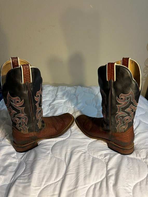 Boulet Cowboy girl Leather Boots Size 8C Women 10… - image 8