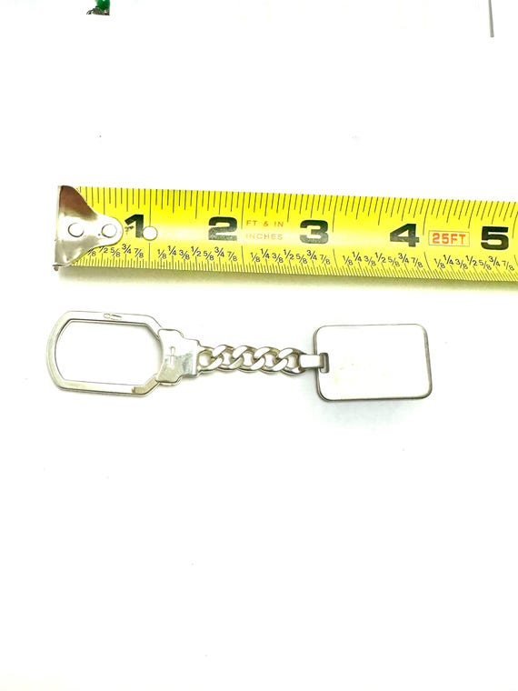 Vintage Sterling Silver Keychain Rectangular Engr… - image 4