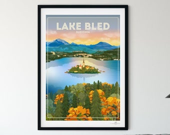 Lake Bled Slovenia poster print