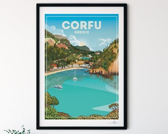 Corfu Greece poster print