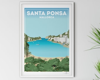 Santa Ponsa Bay Mallorca poster print