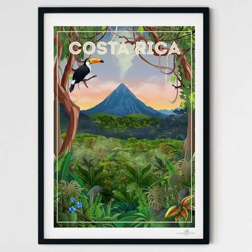 Costa Rica Poster Tropical Print Costa Rica Wall Art Etsy