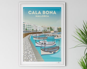 Cala Bona Bay Mallorca poster print