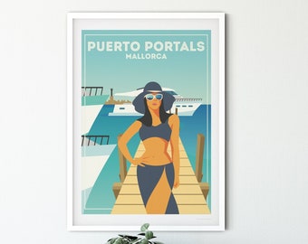 Puerto Portals Mallorca poster print