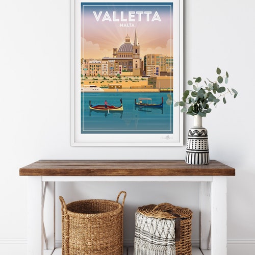 Valletta Malta Print Valletta Wall Art Malta Home Decor Etsy
