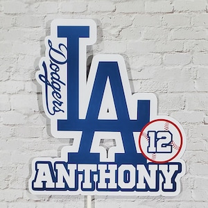Dodgers Cake Topper, Dodgers, Dodgers Birthday, Dodgers Cake Decor, Los Angeles Dodgers, Baseball Cake Topper