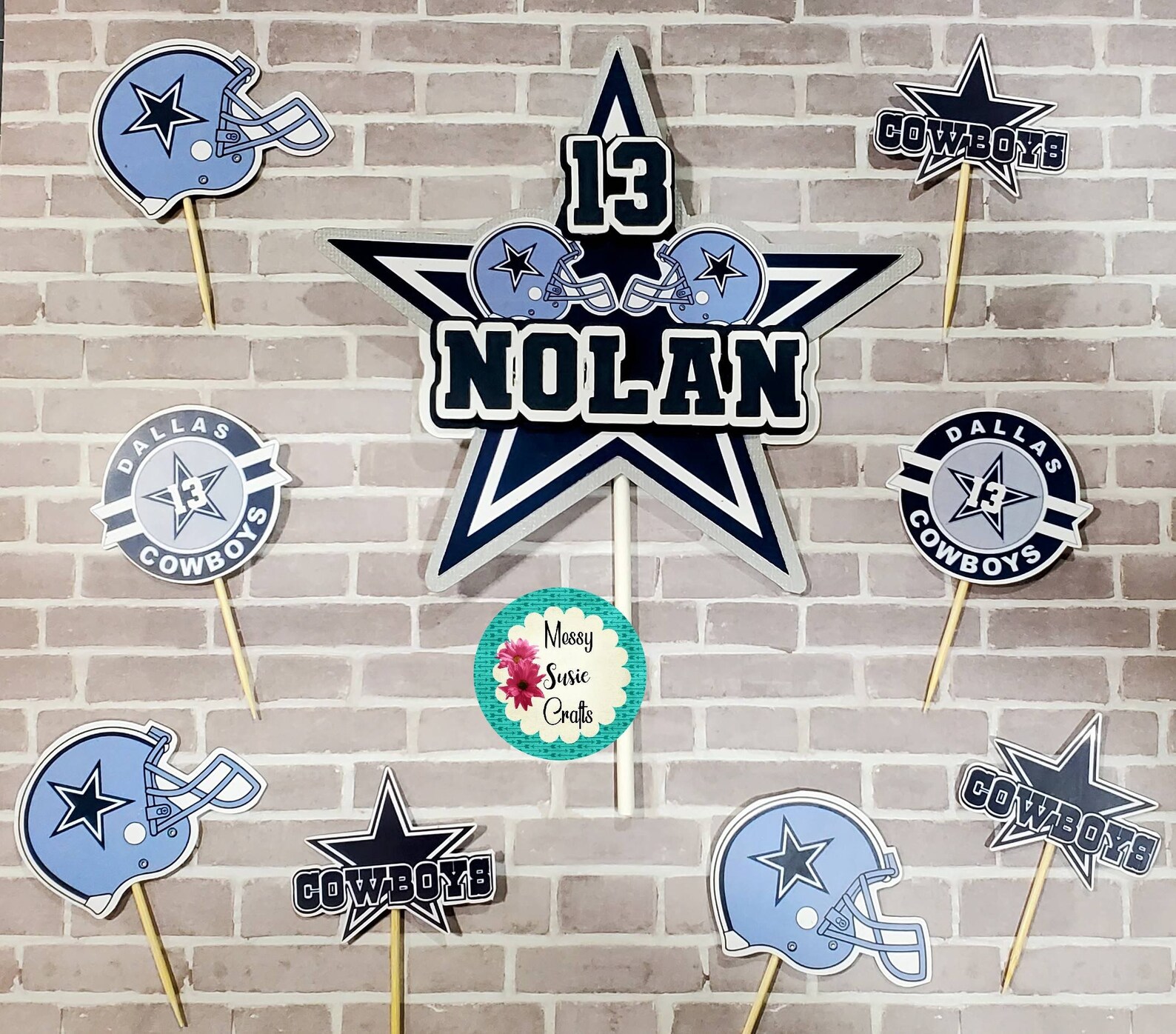 Dallas Cowboys Cake Topper Dallas Cowboys Dallas Cowboys Etsy