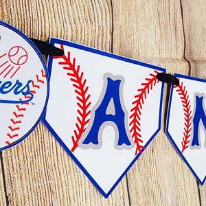 Dodger Baseball Birthday Decor, Dodger Baseball Banner, Baseball Centerpieces