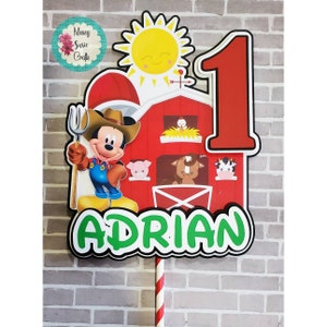 Mickey Farm cake toppers, Mickey Farm theme, Mickey Farm Birthday, Barnyard, Mickey Barnyard