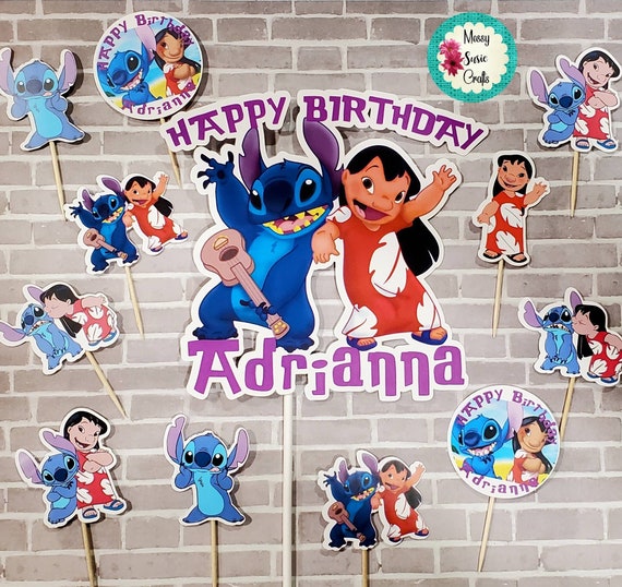 Lilo and Stitch Cake Topper,lilo and Stitch Decor,lilo and Stitch Favors,  Lilo and Stitch Centerpiece, Stitch Banner, Lilo and Stitch Labels 