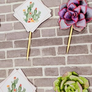 Succulent Cupcake Toppers, Succulents, Succulents Baby Shower ...