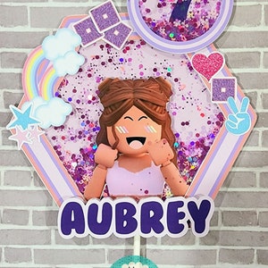 Roblox Girls, Roblox Girls Cake Topper, Roblox pink cake topper, Roblox cake topper, Roblox Girls Birthday