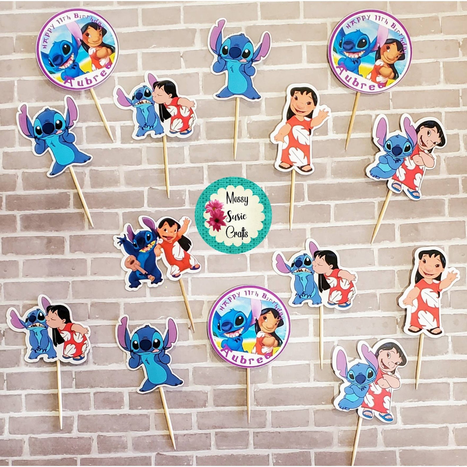 Lilo and Stitch Cupcake Toppers Lilo & Stitch Lilo Birthday Etsy