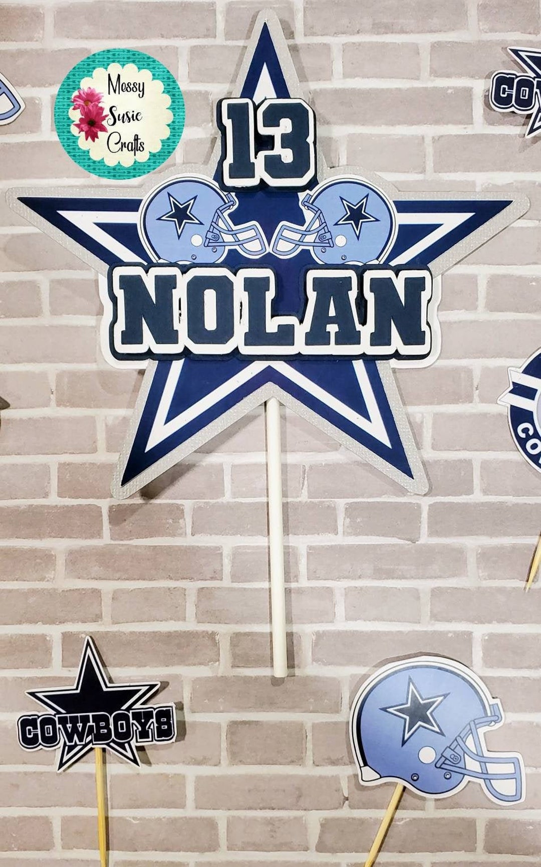 Dallas Cowboys Cake Topper Dallas Cowboys Dallas Cowboys Etsy