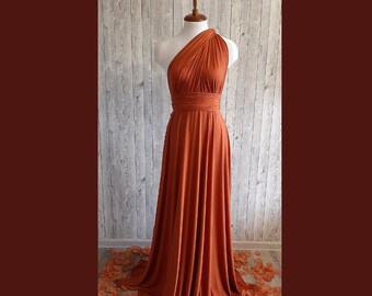 burnt orange maid of honor dresses