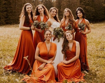 Burnt Orange Bridesmaid Dress Etsy