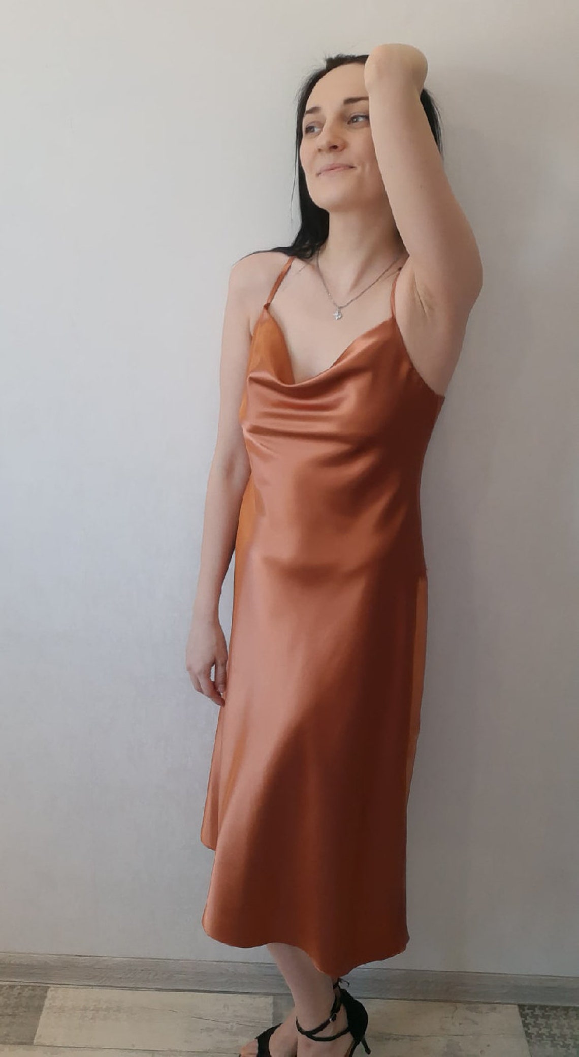 Burnt orange bridesmaid dresses Silk dress Boho bridesmaid Etsy