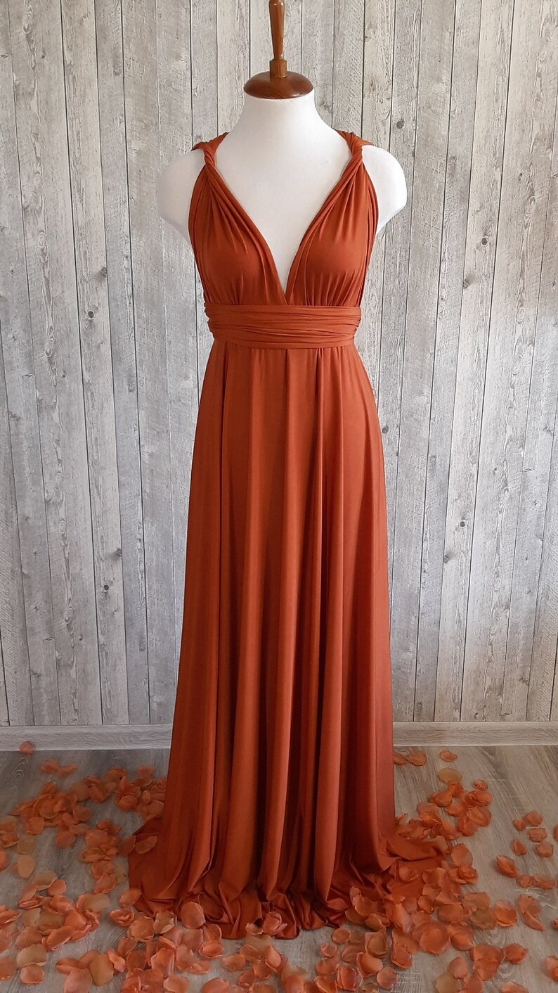 Burnt orange bridesmaid dresses Boho bridesmaid dress Infinity Etsy
