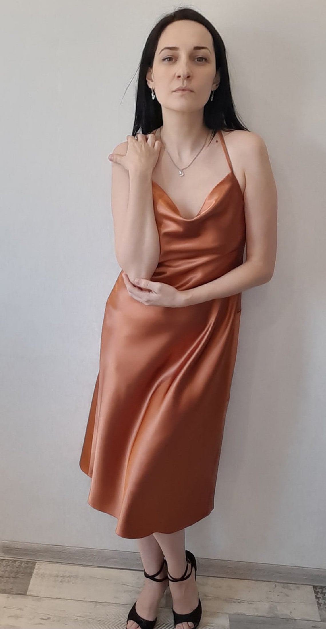 Burnt orange bridesmaid dresses Silk dress Boho bridesmaid Etsy