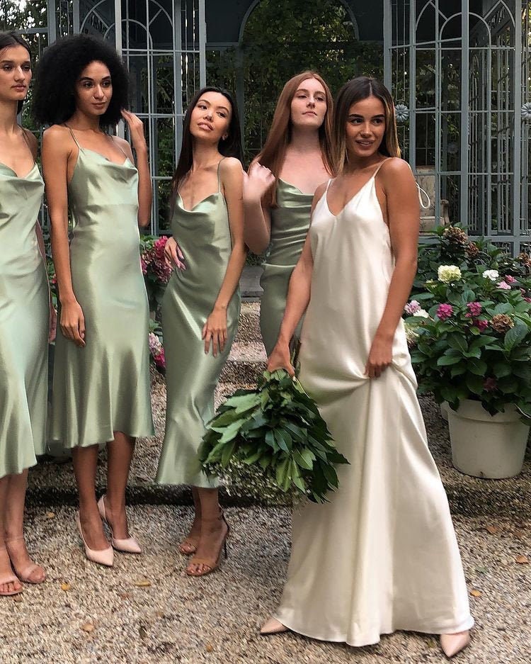 Sage green bridesmaid dress Silk dress Boho bridesmaid dress Etsy