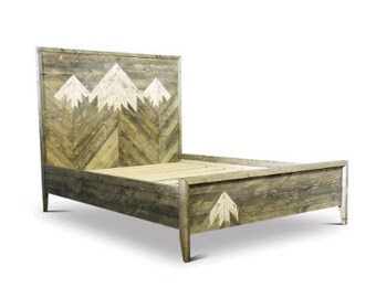Themed Bed Frame With Headboard Wood | White Mountain Caps