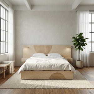 Half Moon Maple Bed Frame: Modern Bedroom Decor