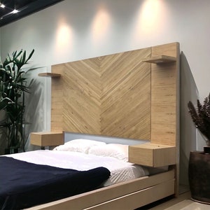 Floating headboard with nightstands deals