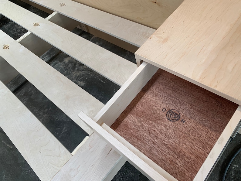 Maple Bed frame drawers