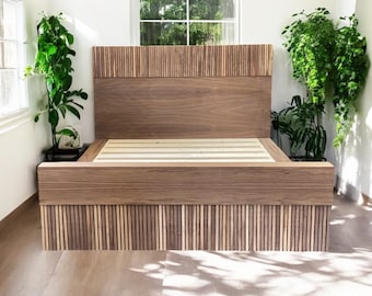 Handcrafted Wood Platform Bed Frame - Mini Oana Modern Bed Frame for Modern Home Decor - Wood Platform Bed for Housewarming Gifts