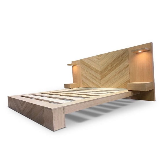 White oak outlet queen bed frame