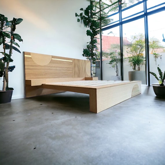 Bed Frame Handmade Furniture Reclaimed Furniture Wooden Bed Frame shapely White Oak Bed Frame for Anniversary Gift Platform Bed Etsy