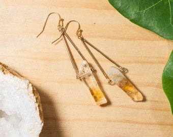 Handmade Citrine Flare Earrings