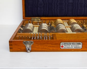 Antique Optometry Box - Vision Measurement Lens Set