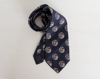 Vintage Men Necktie - 70s Necktie - Silk Necktie