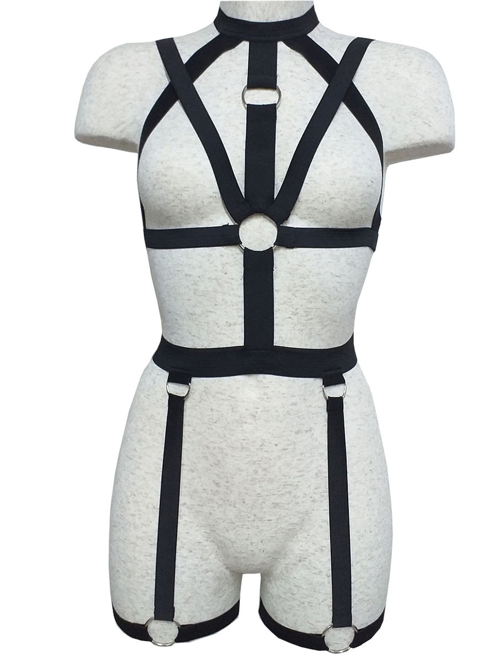 Sexy harness adjustable garter crotchless body harness Etsy