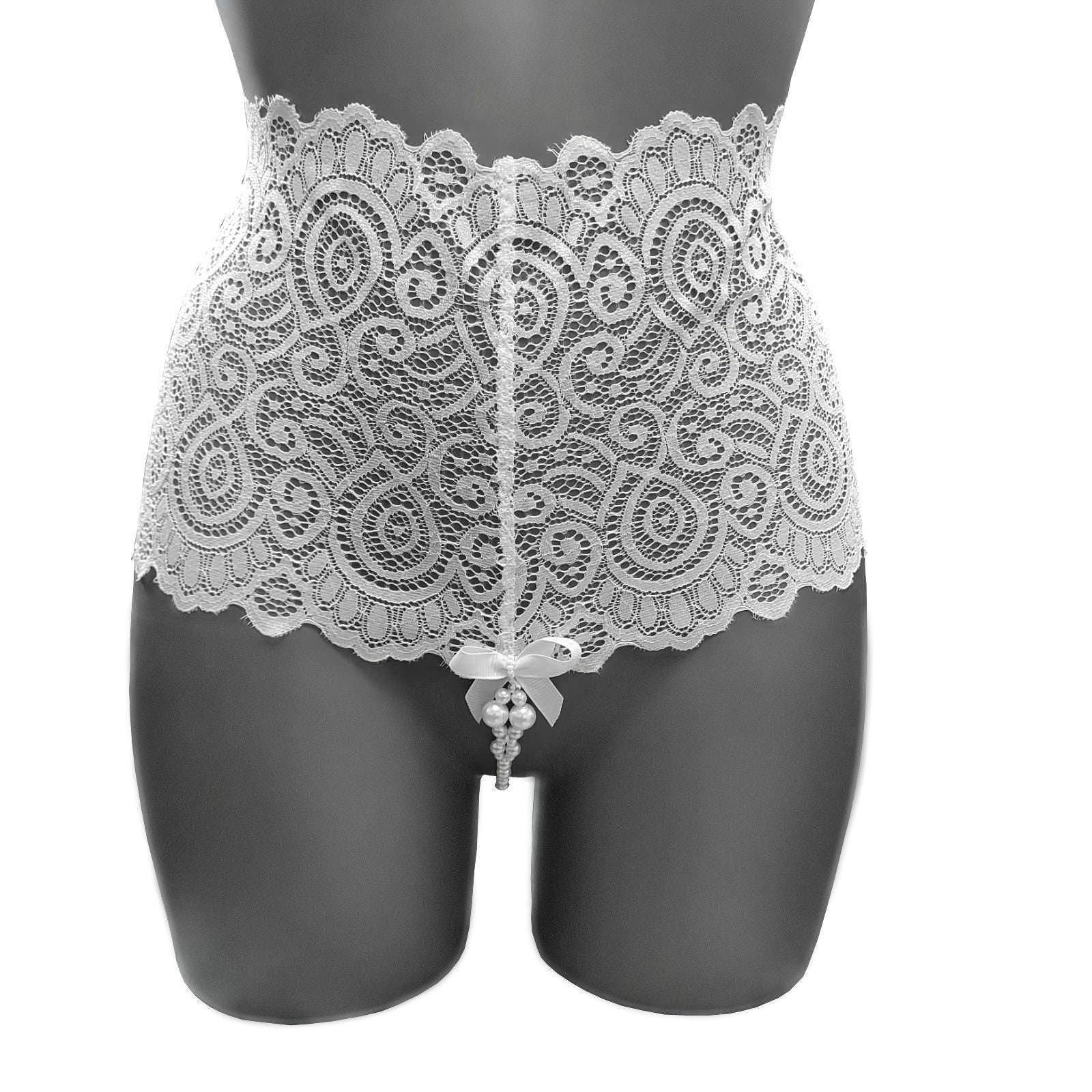 Сrotchless Pearl Panties Black Back Gstring Lingerie Etsy