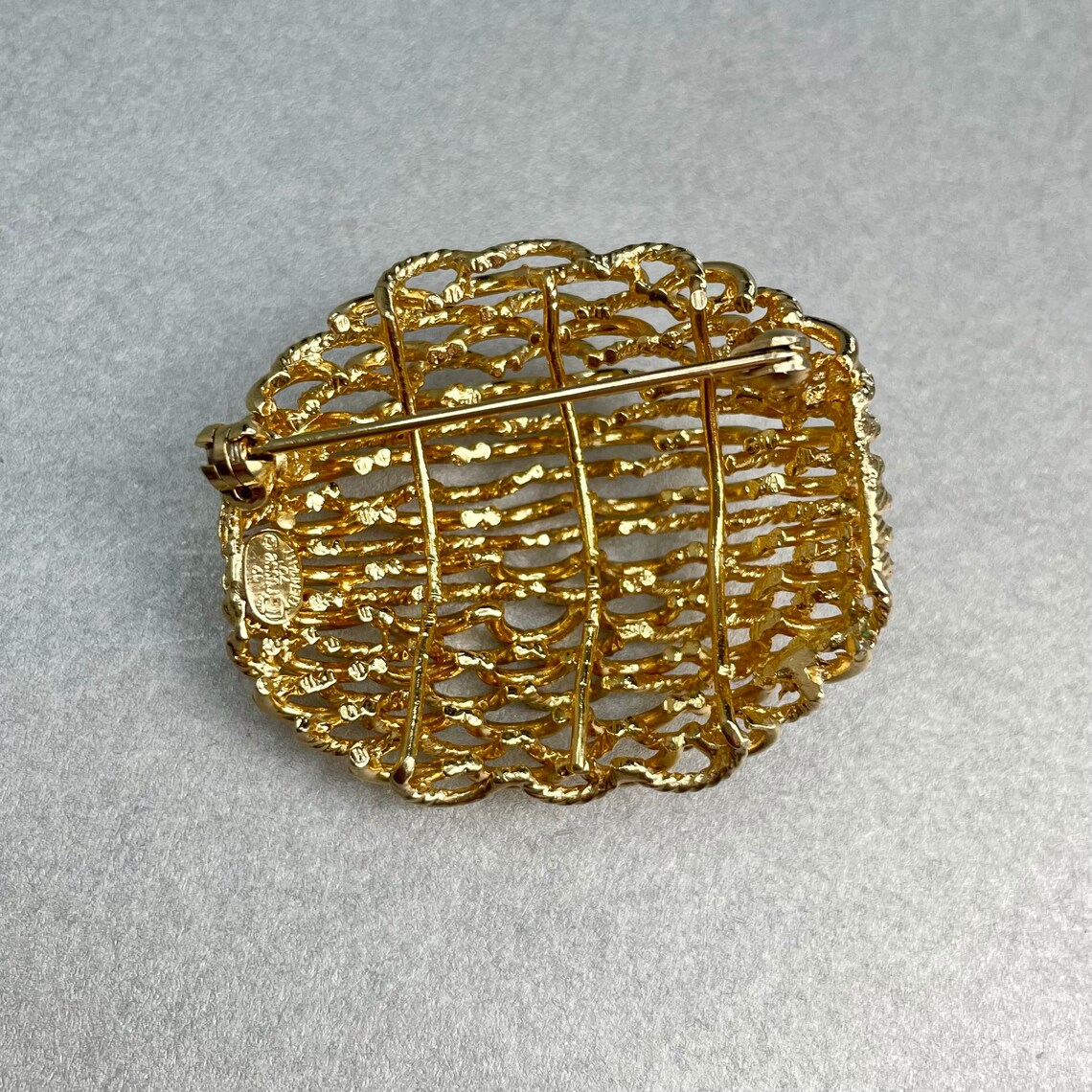 Broche Vintage Henkel & Grossé Germany - Années 1960, Thème Nature, Plaqué Or - Occasion