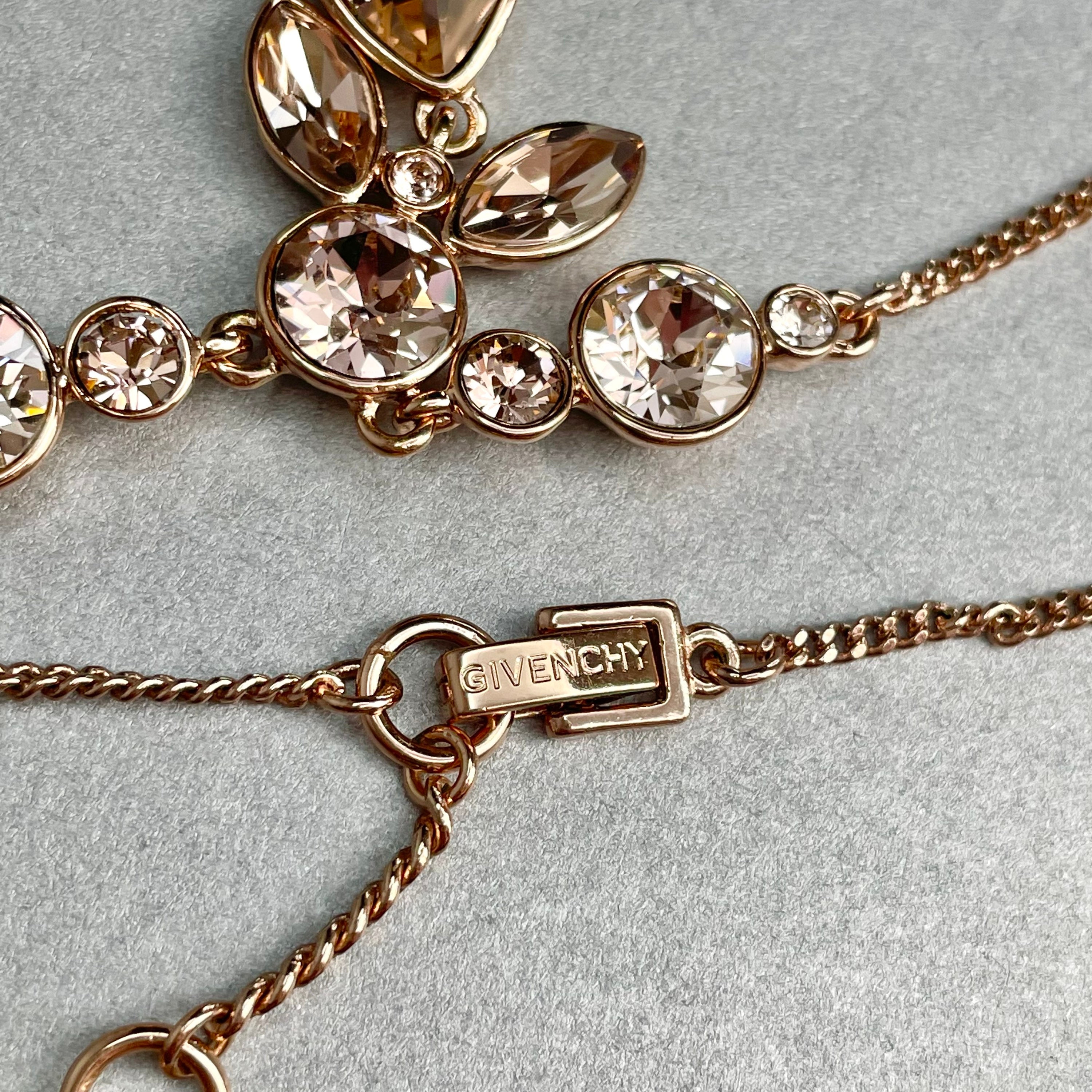 Necklace Signed Givenchy Rose Gold Floating Crystal Ball France Y2K | eBay
